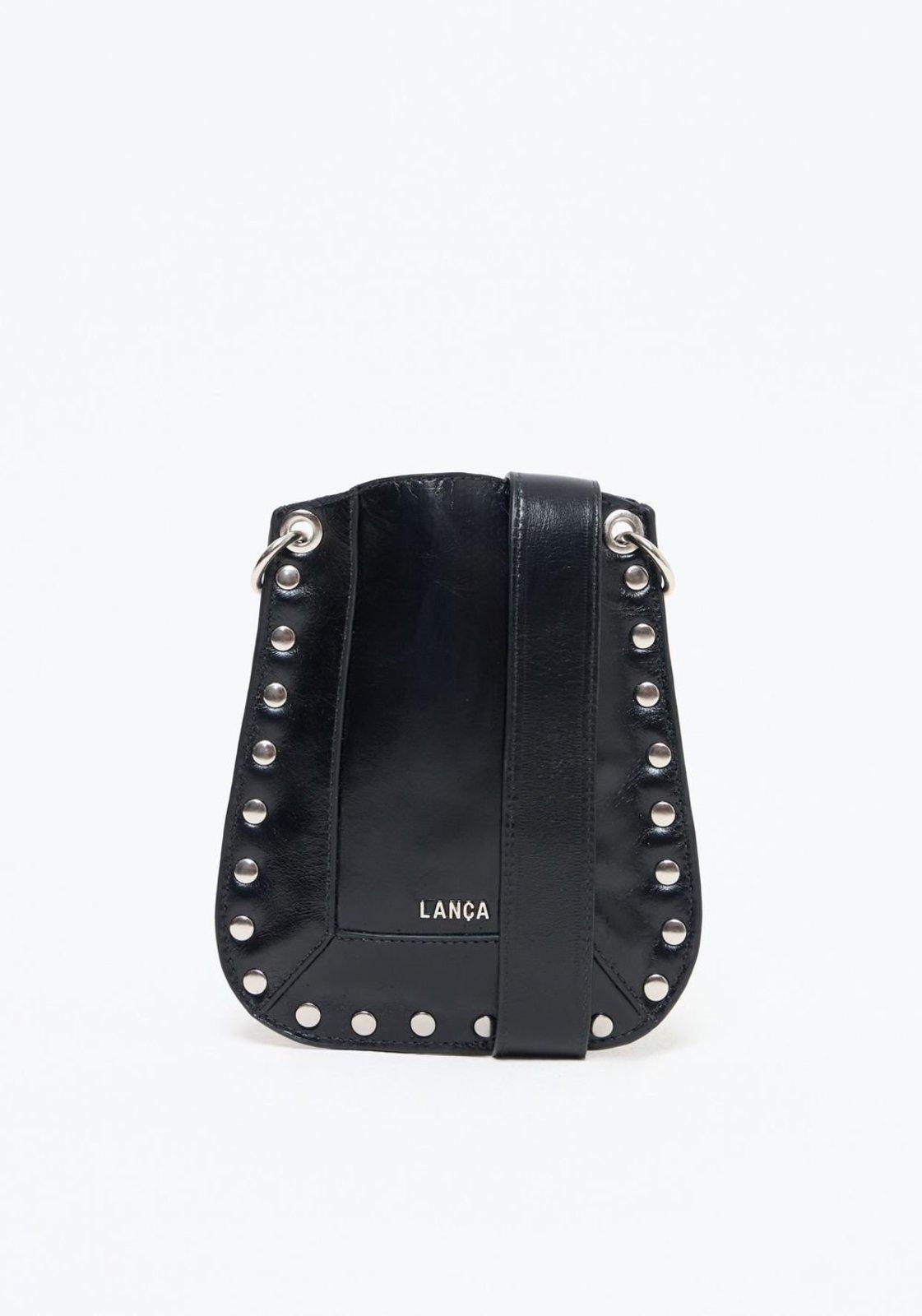 Bolsa Crossbody Couro Com Tachas Lança Perfume