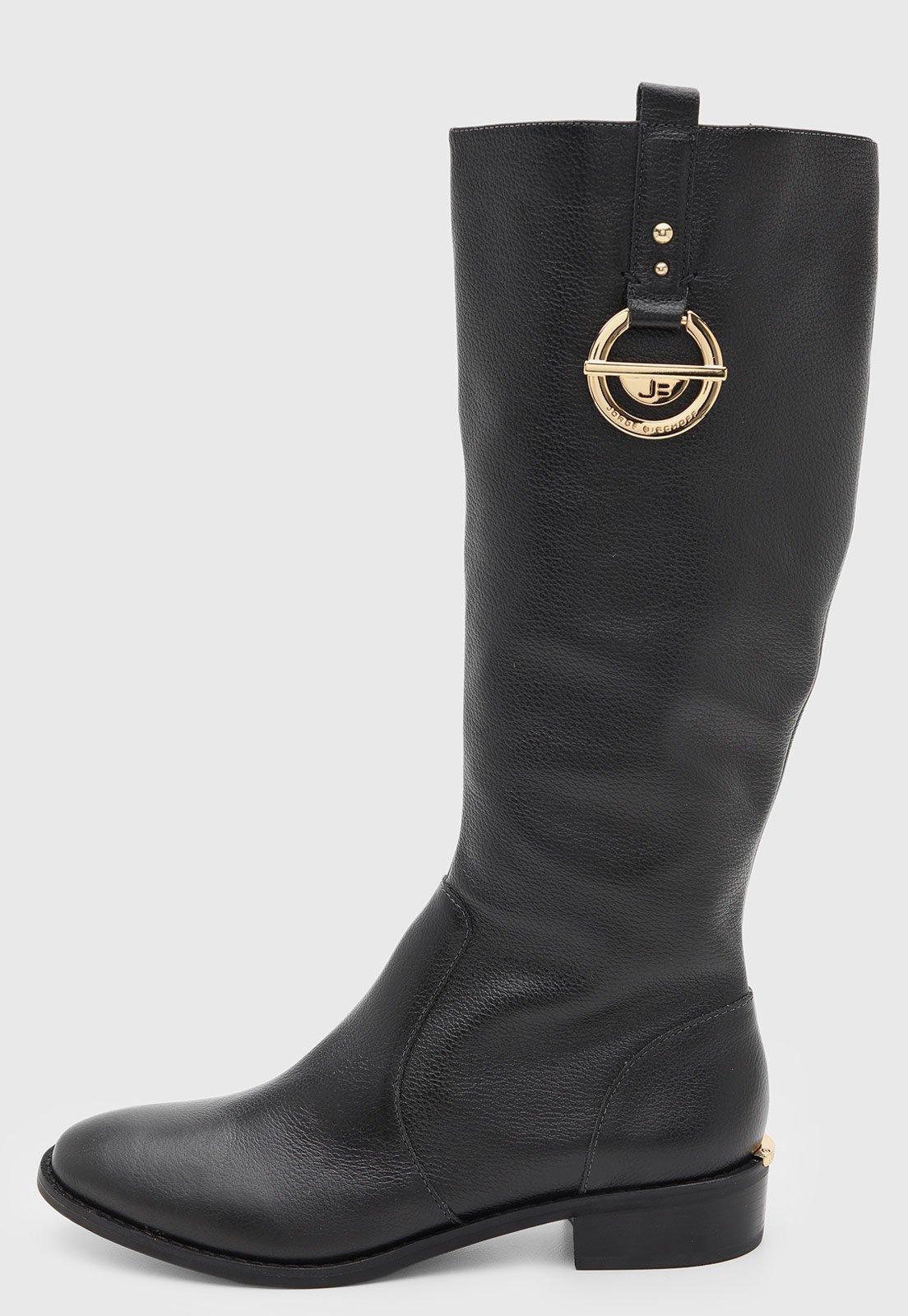 Bota Feminina Jorge Bischoff Cano Alto Preta