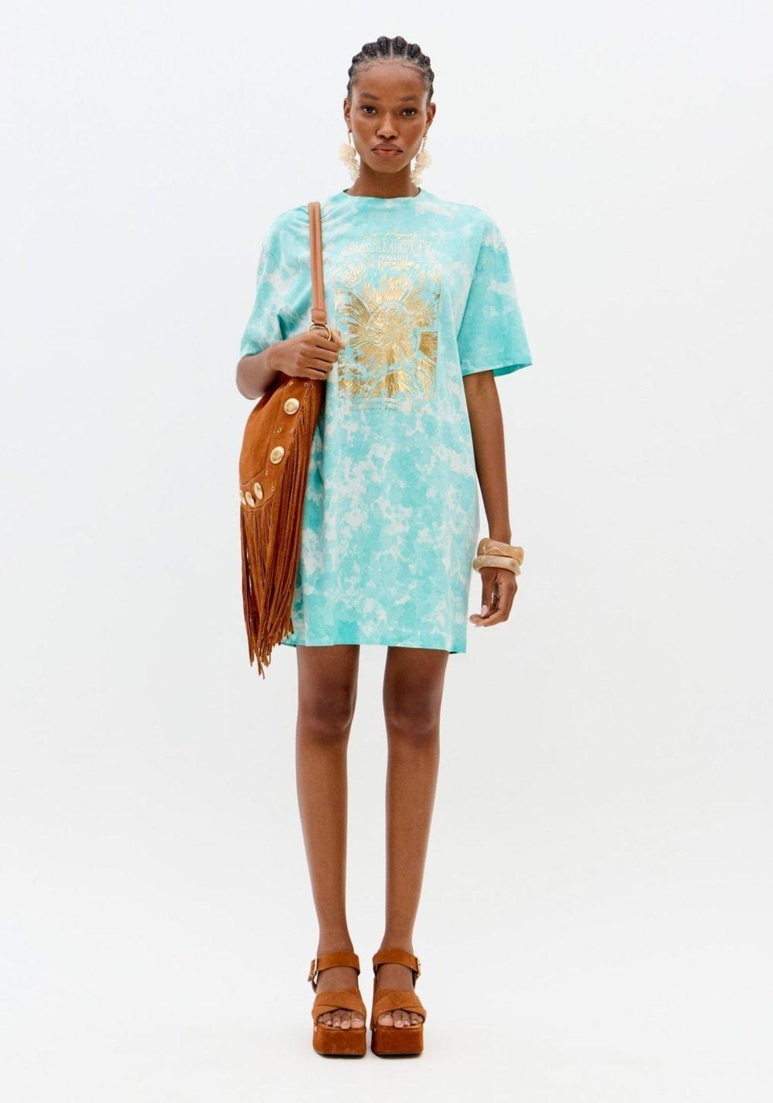Vestido T-dress Curto Com Estampa Lança Perfume