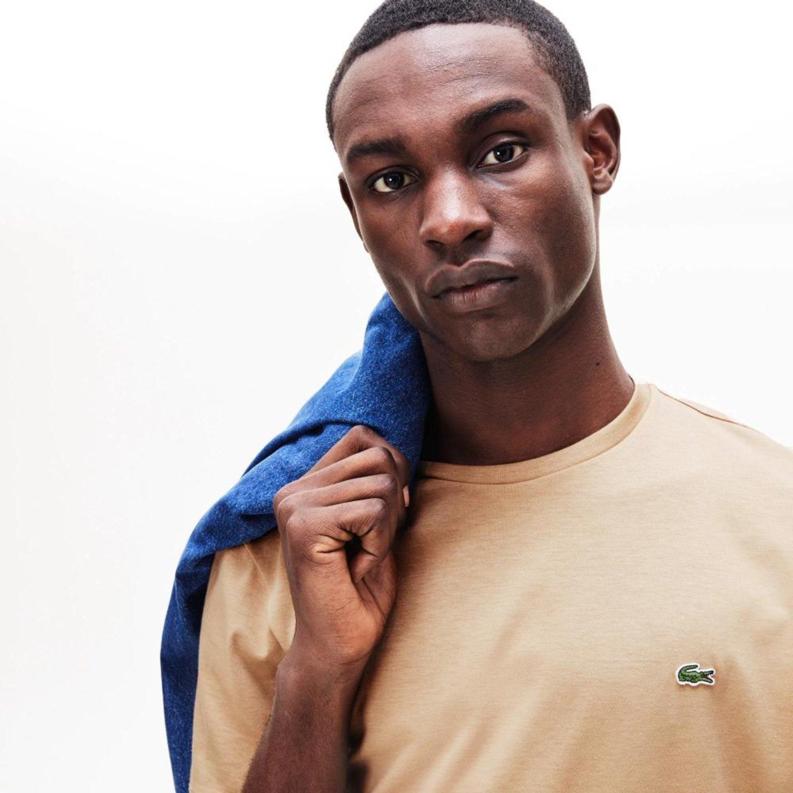 Camiseta Masculina em Jérsei de Algodão Pima com Gola Redonda