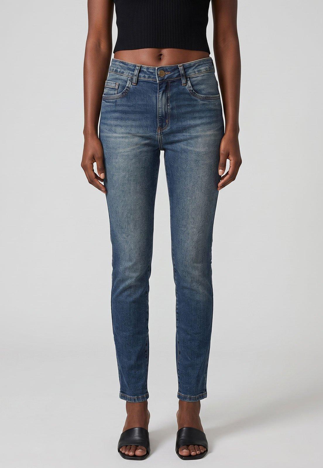 Calça Jeans Feminina Lança Perfume Skinny Azul