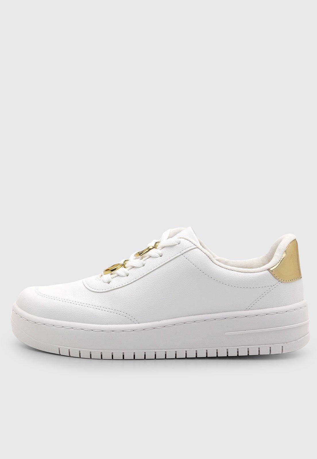 Tênis Feminino Vizzano Detalhe Dourado Branco