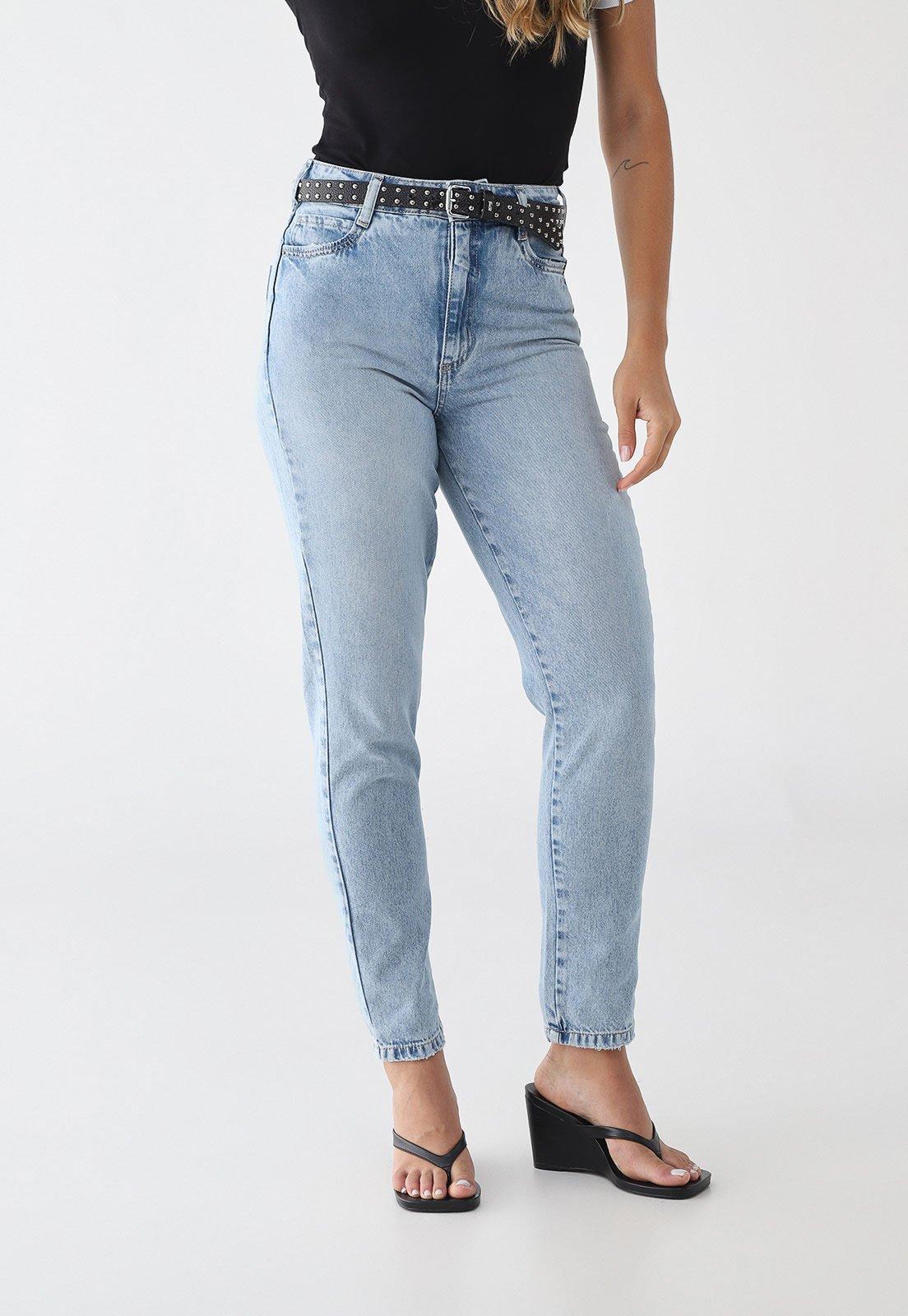 Calça Jeans Feminina Colcci Slim Cintura Alta Azul Claro