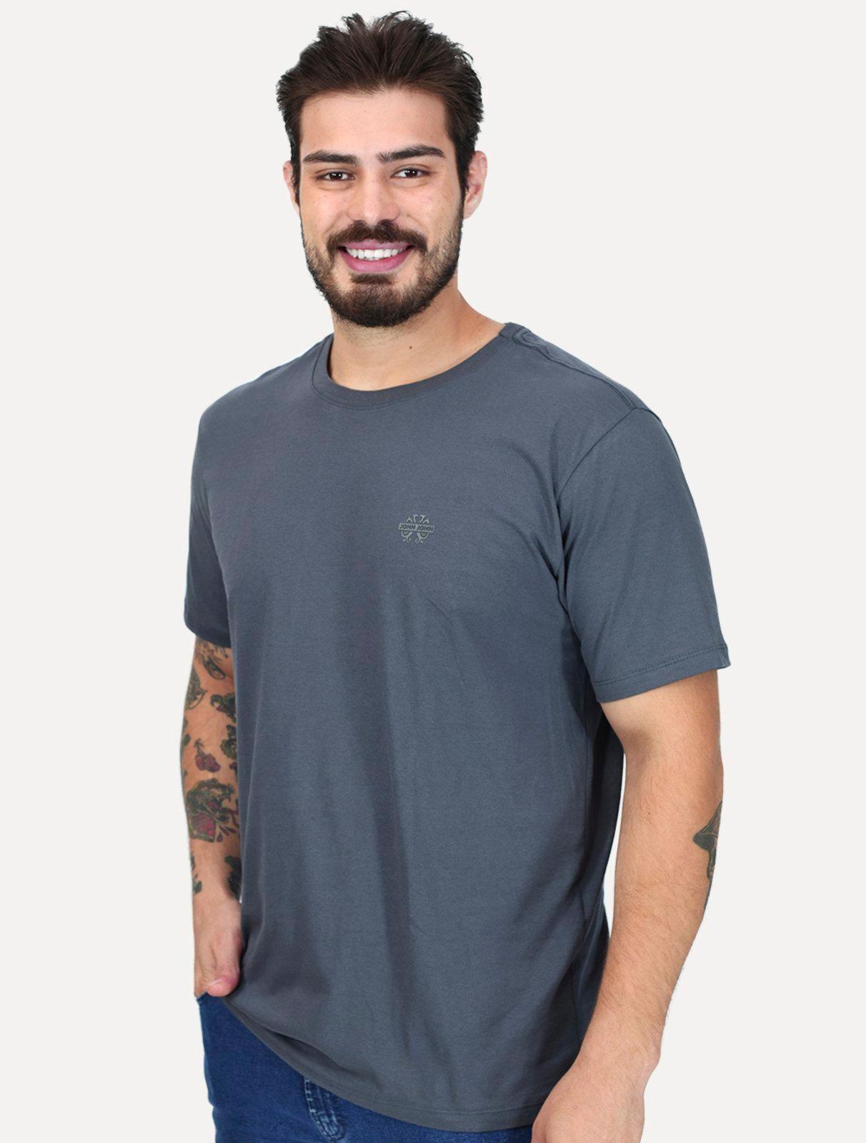 Camiseta John John Rubber Key Light Transfer Cinza Médio