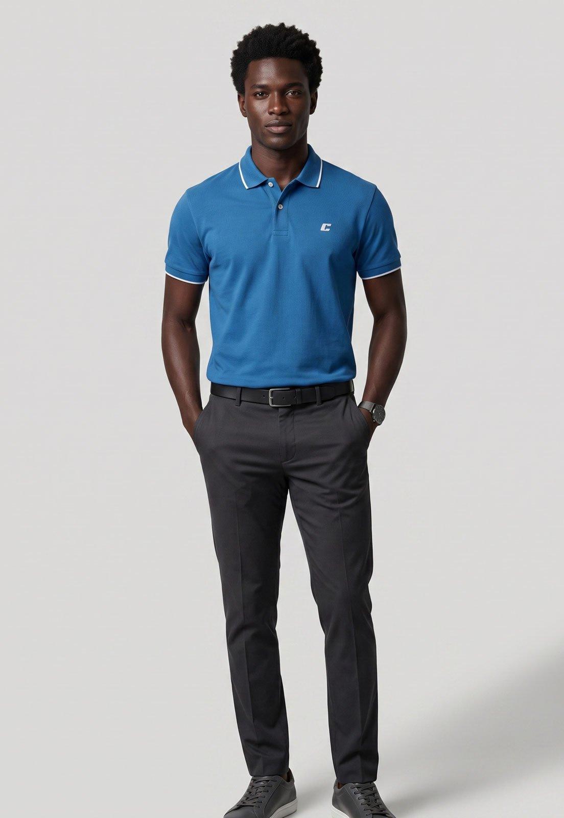 Polo Masculina Colcci Clássica Azul