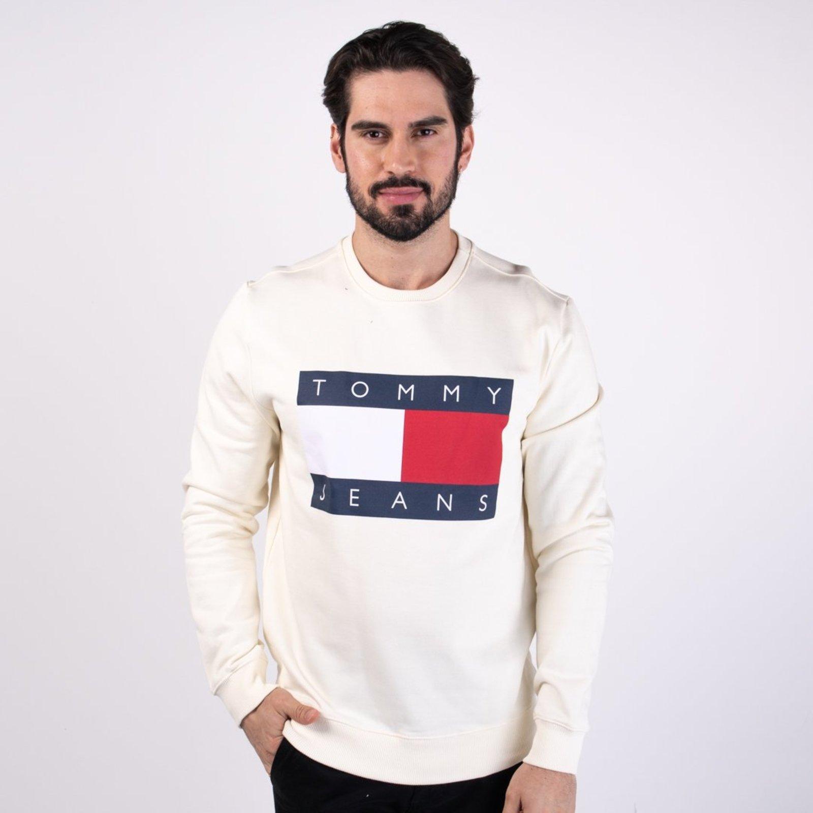 Moletom Tommy Hilfiger Logo Flag Off White