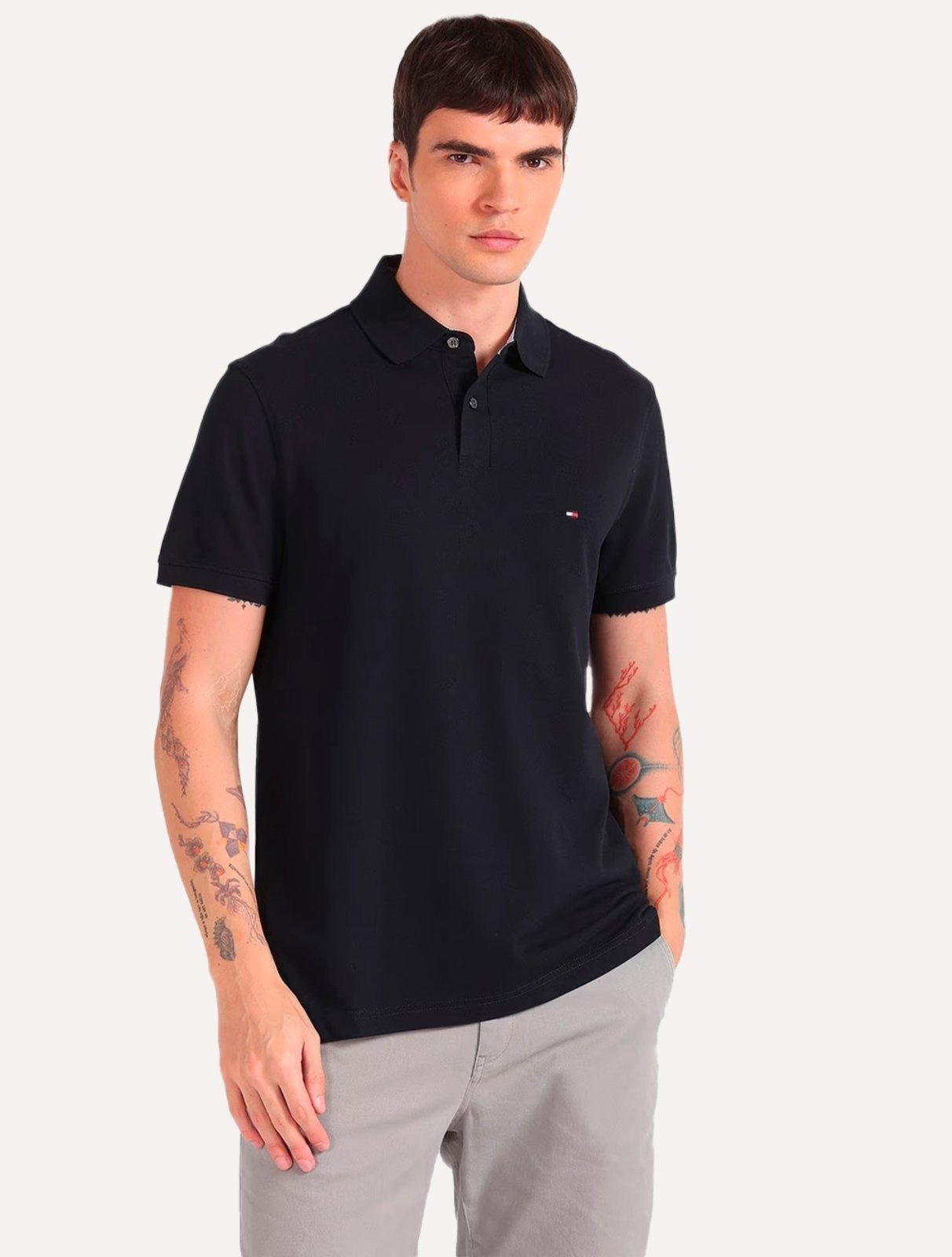 Polo Tommy Hilfiger Masculina Regular 1985 Azul Marinho