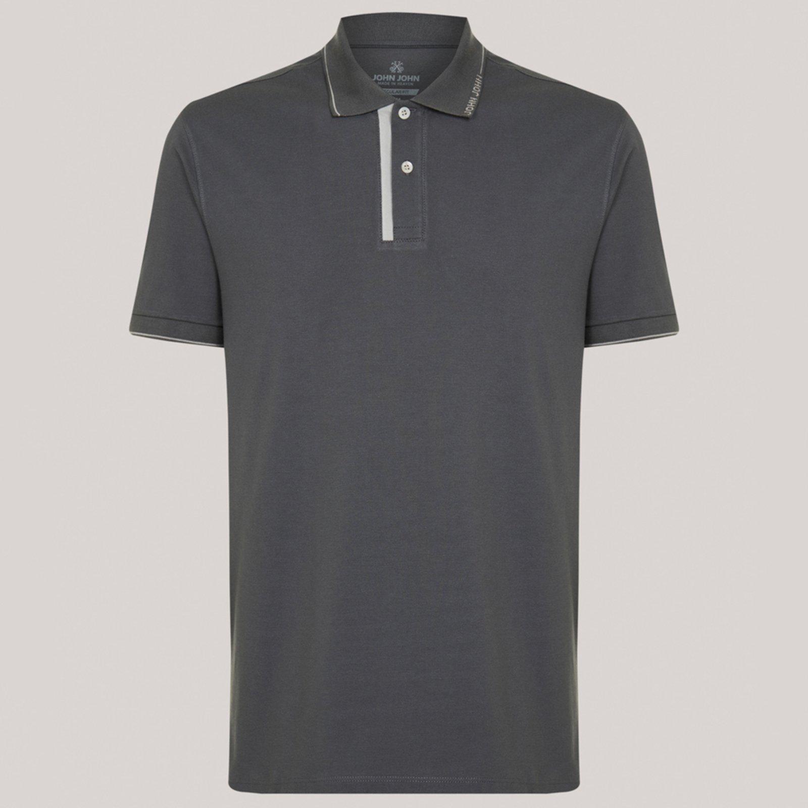 Camisa Polo John John Regular Creta Pr26 Cinza Masculino