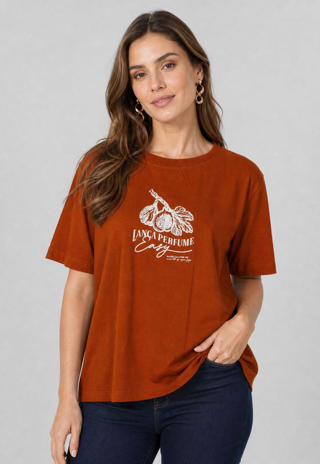Camiseta Feminina Lança Perfume Easy Laranja