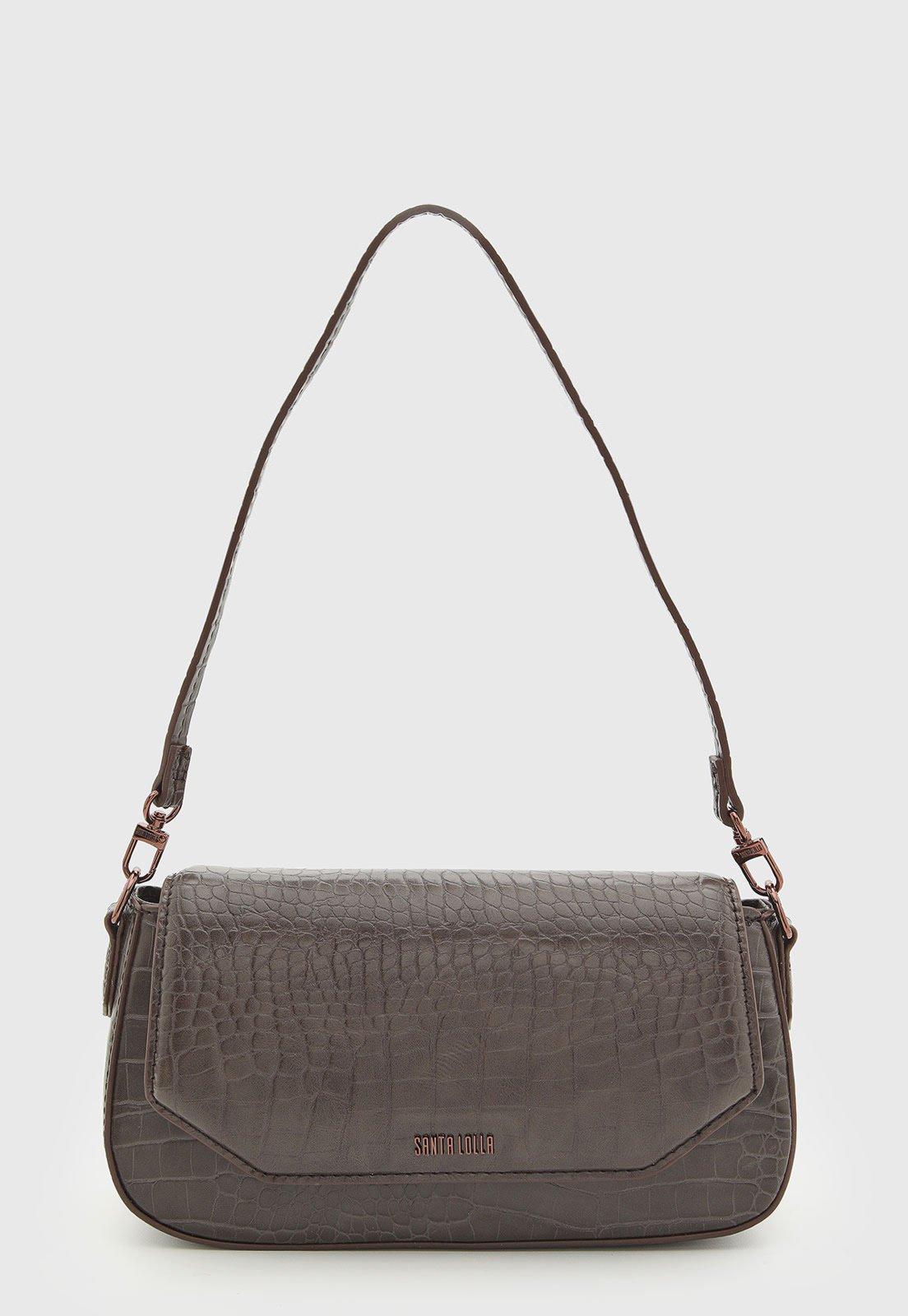 Bolsa Feminina Santa Lolla Textura Croco Marrom