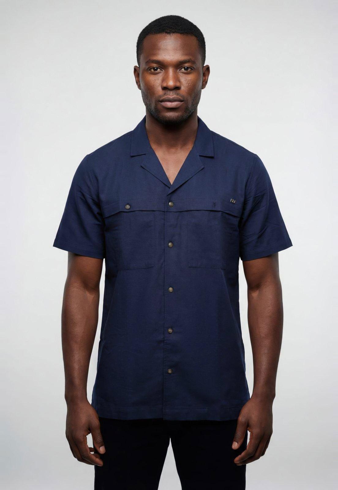 Camisa Masculina Colcci Gola Tradicional Azul Marinho