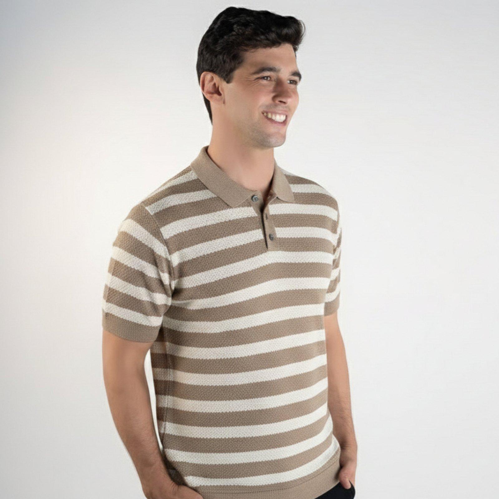 Camisa Polo Aramis Tricot Listrada Khaki