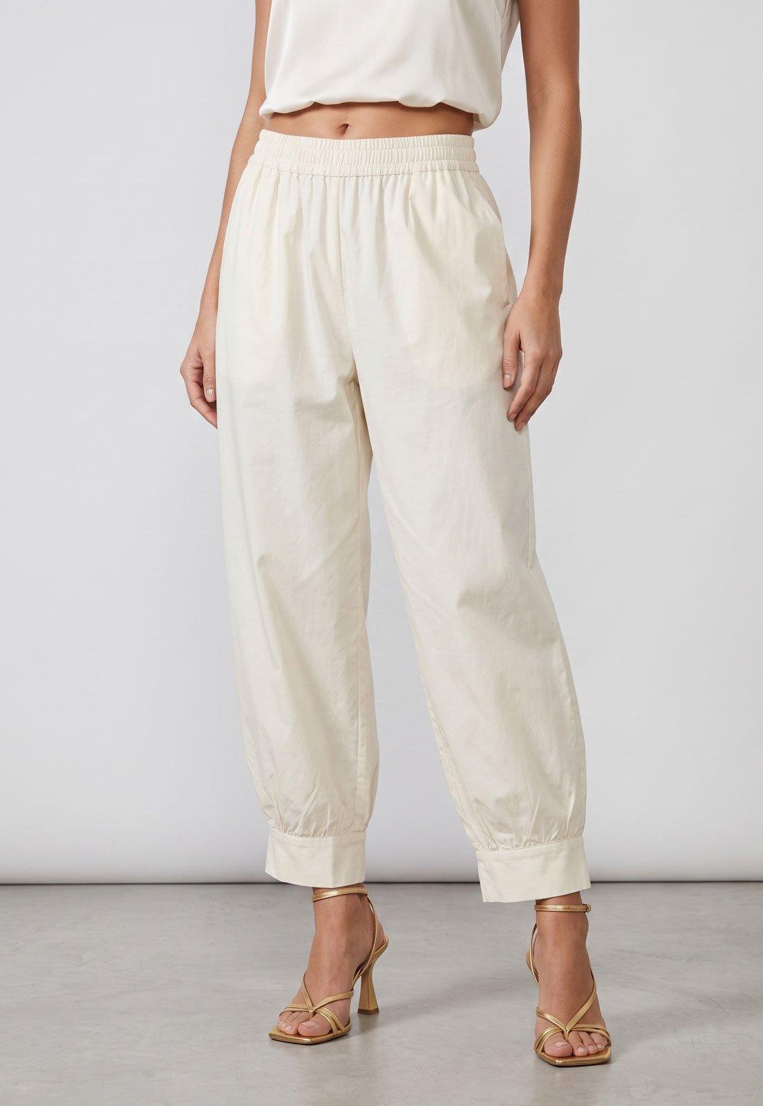 Calça Feminina FARM Cintura Média Off White
