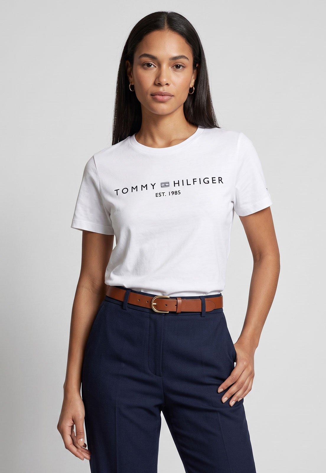 Camiseta Masculina Tommy Hilfiger Logo Branca