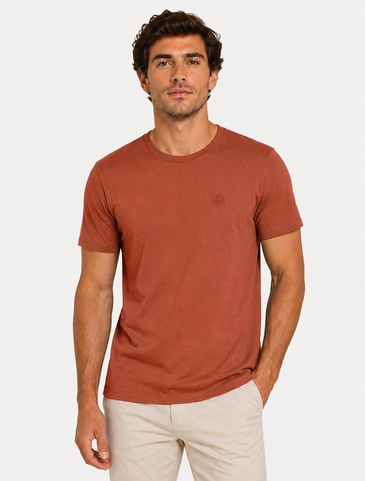 Camiseta John John Masculina Regular Fit Light Transfer Laranja Escuro