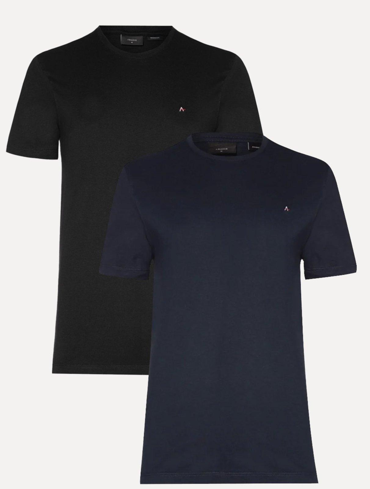 Kit Camisetas Aramis Basic Lisa Preta Azul Marinho
