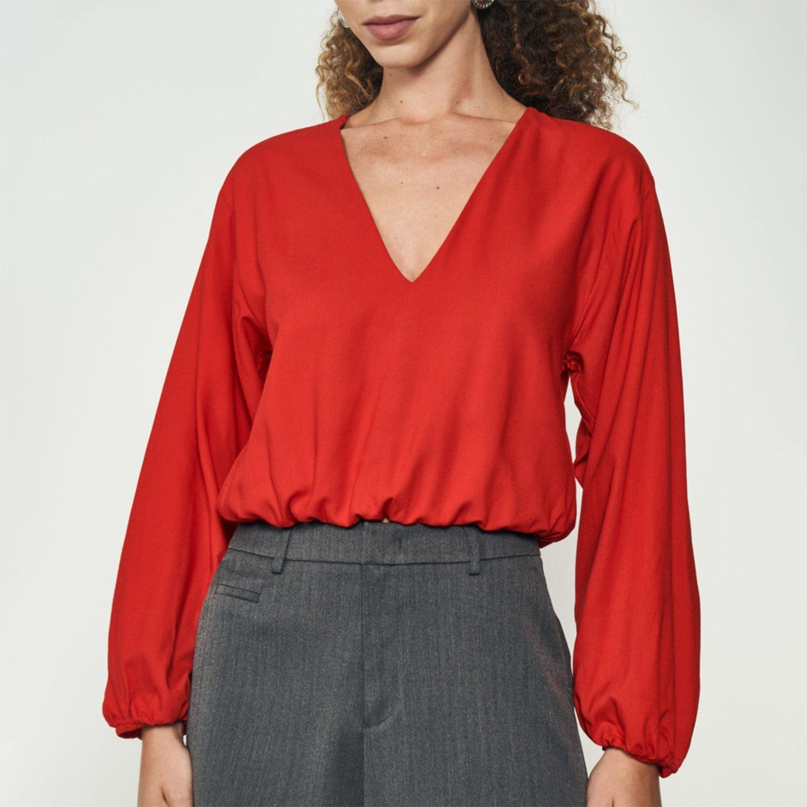 Blusa Colcci Manga Ou25 Vermelho Feminino
