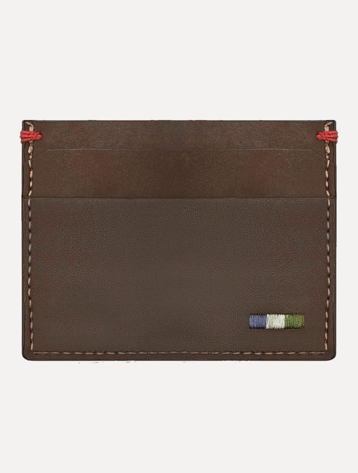 Carteira Reserva Masculina Porta-Cartão Couro Parma Marrom Escuro