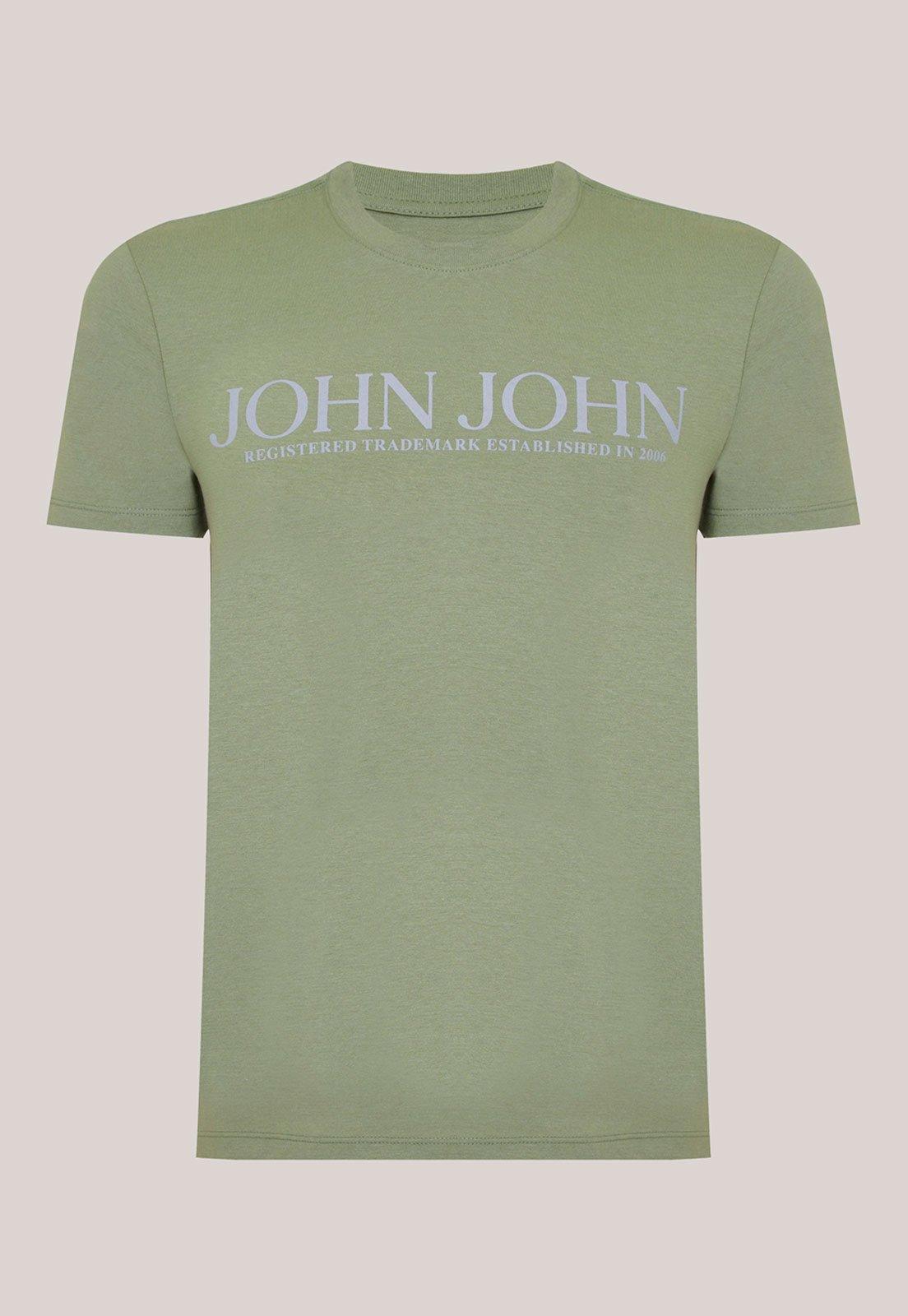 Camiseta Masculina John John Estampa Frontal Verde