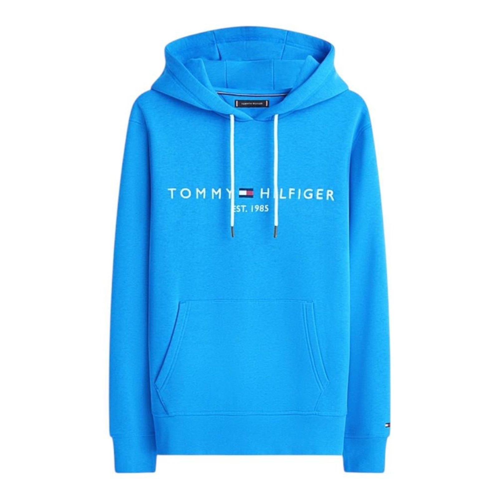 Moletom Tommy Hilfiger Logo Hoody Masculino Azul