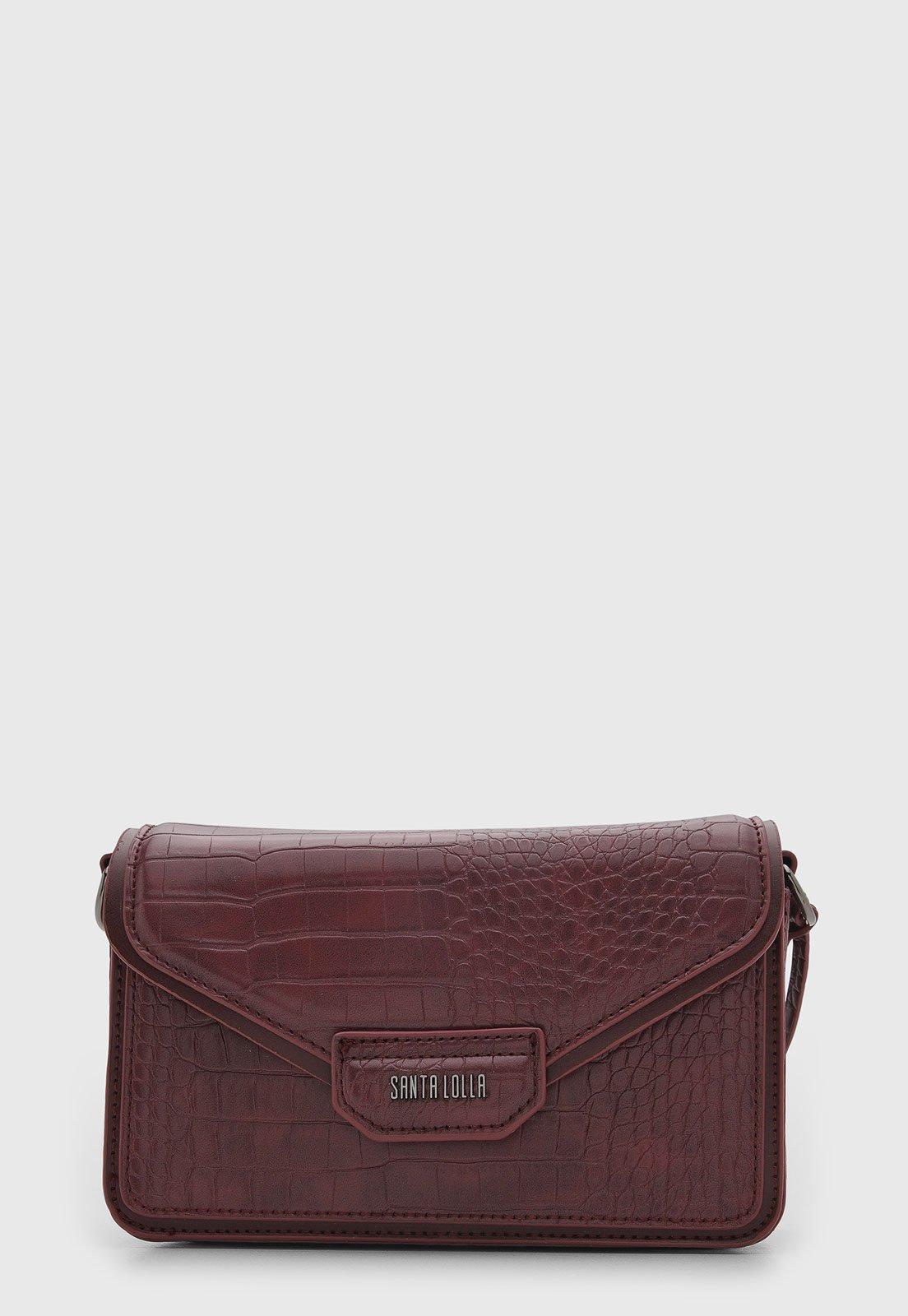 Bolsa Santa Lolla Textura Croco Vinho