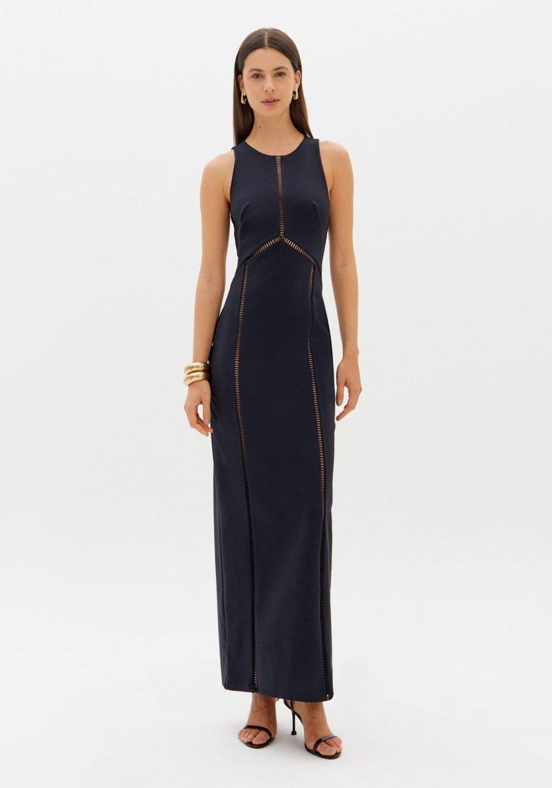 Vestido Super Midi Com Entremeio Lança Perfume