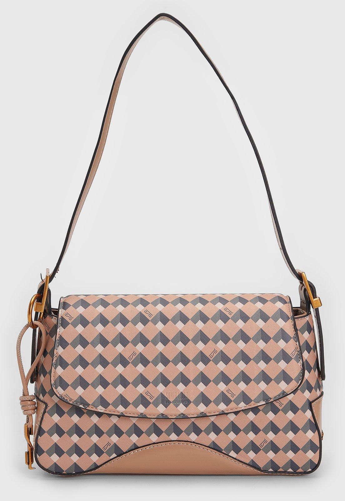 Bolsa Tiracolo Santa Lolla Monograma Tote Nude