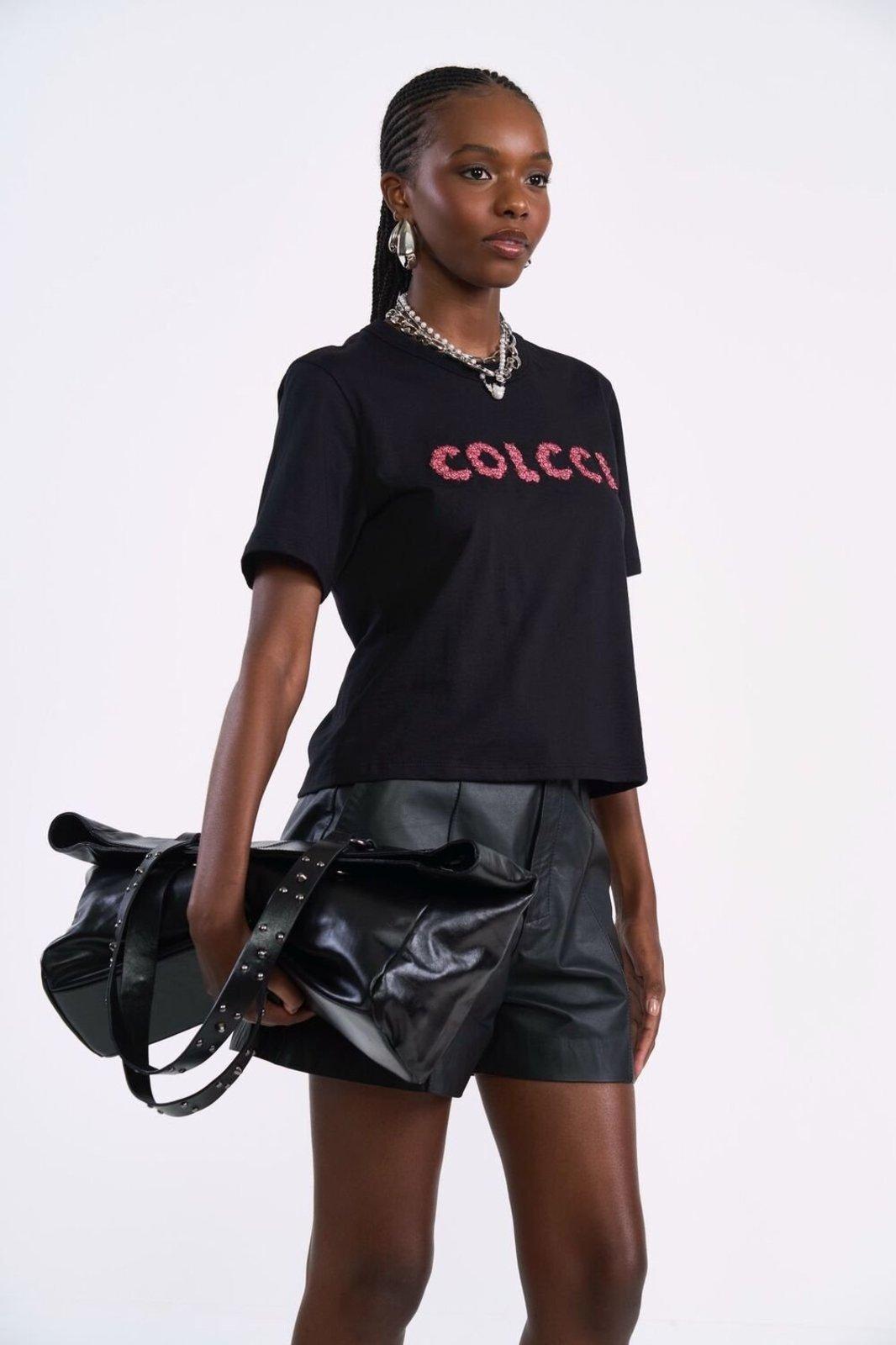 Camiseta Manga Curta com Lettering Colcci Preto