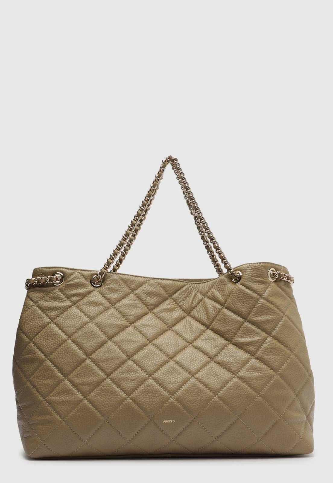 Bolsa Tiracolo Feminina Arezzo Tote Matelassê Bege