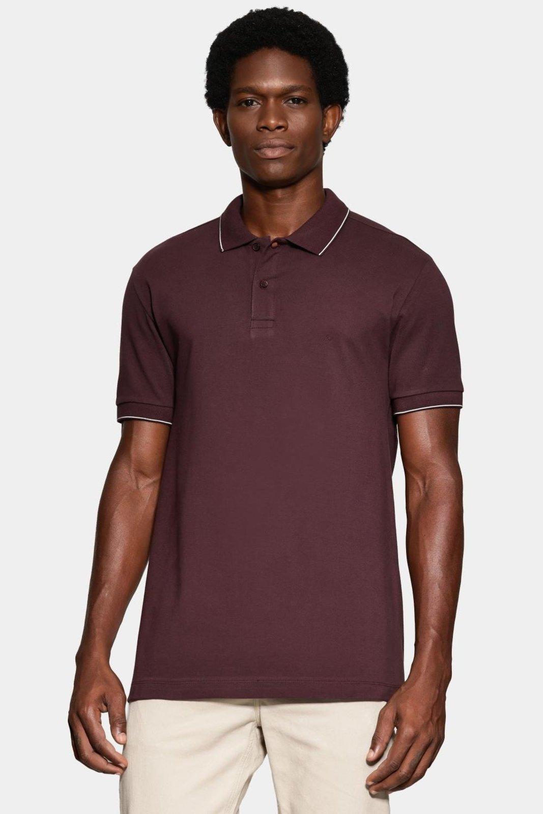 Polo Aramis Manga Curta Friso Fino Gola