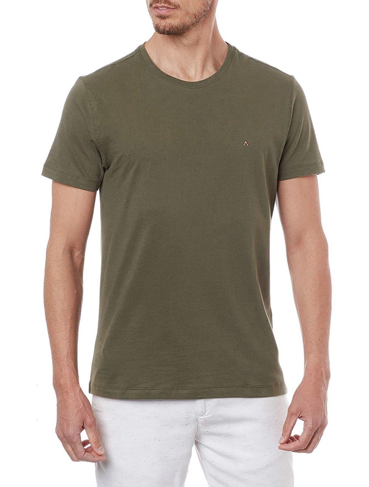 Camiseta Aramis Masculina Basic Lisa Verde Militar