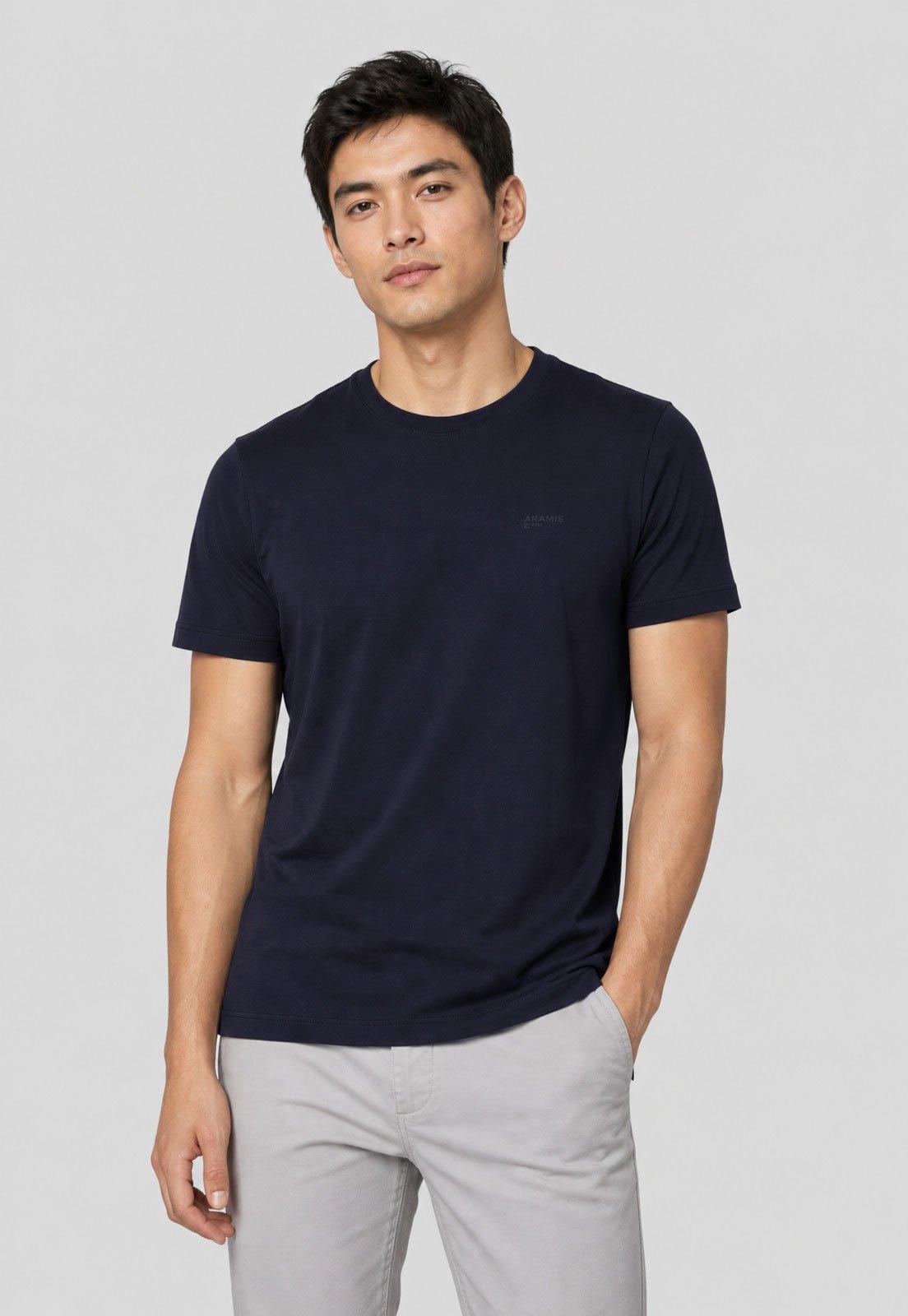 Camiseta Masculina Aramis Logo Azul Marinho