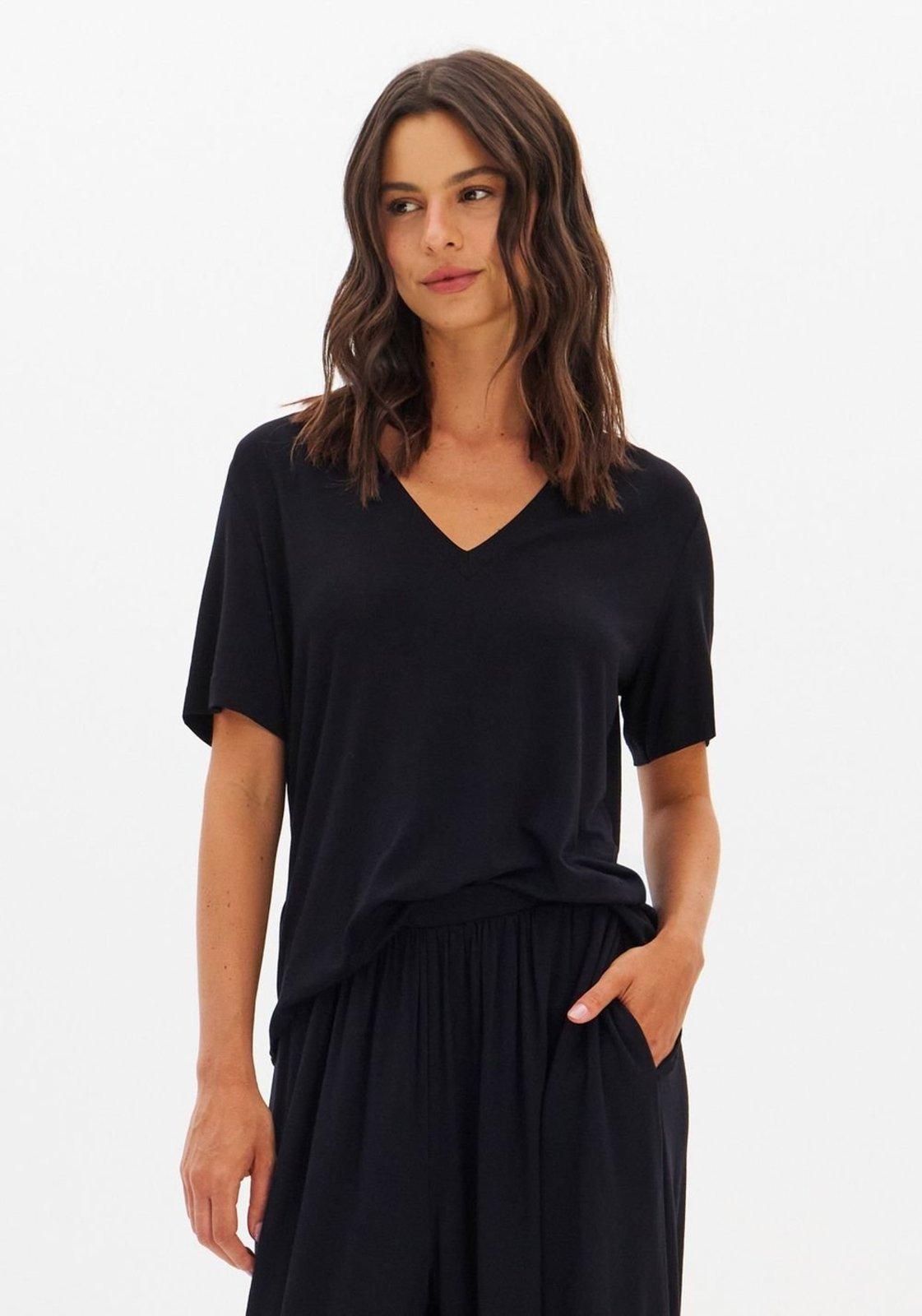 Blusa Manga Curta Com Decote V Lança Perfume