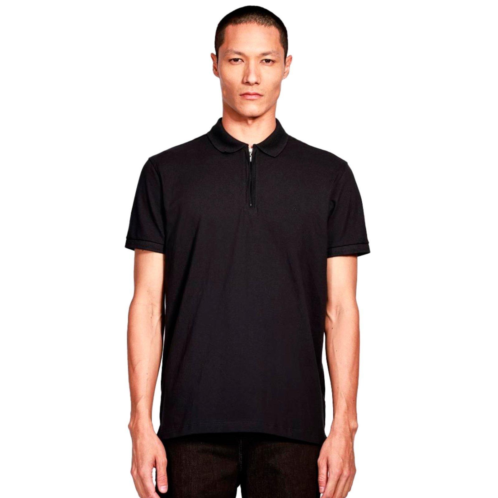 Camisa Polo Aramis Piquet Zip Ve25 Preto Masculino