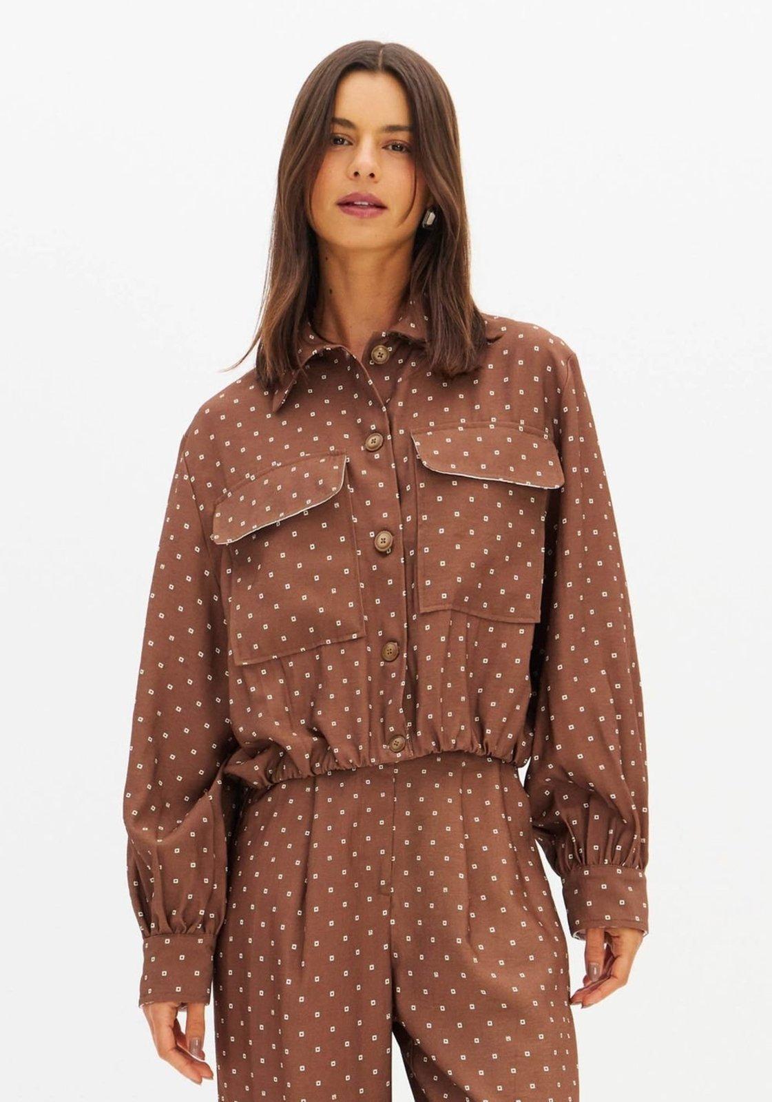 Jaqueta Bomber Com Bolsos Estampada Lança Perfume