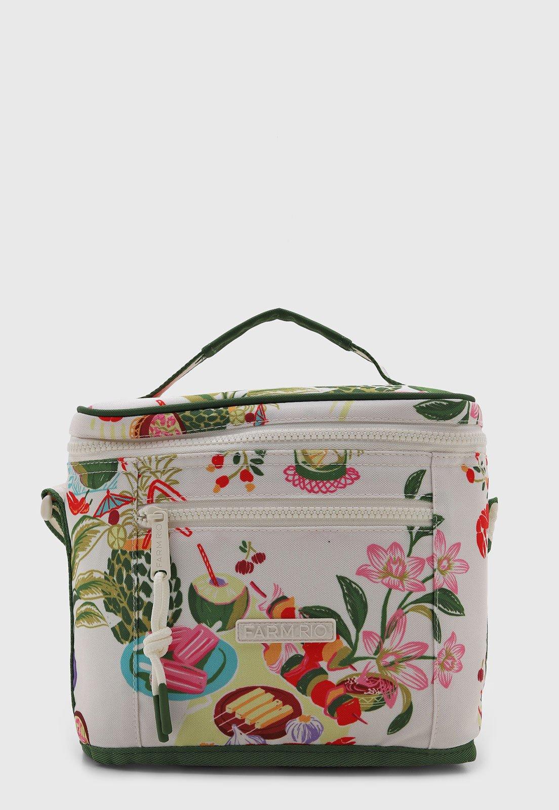 Bolsa Cooler Térmica FARM Floral Branca