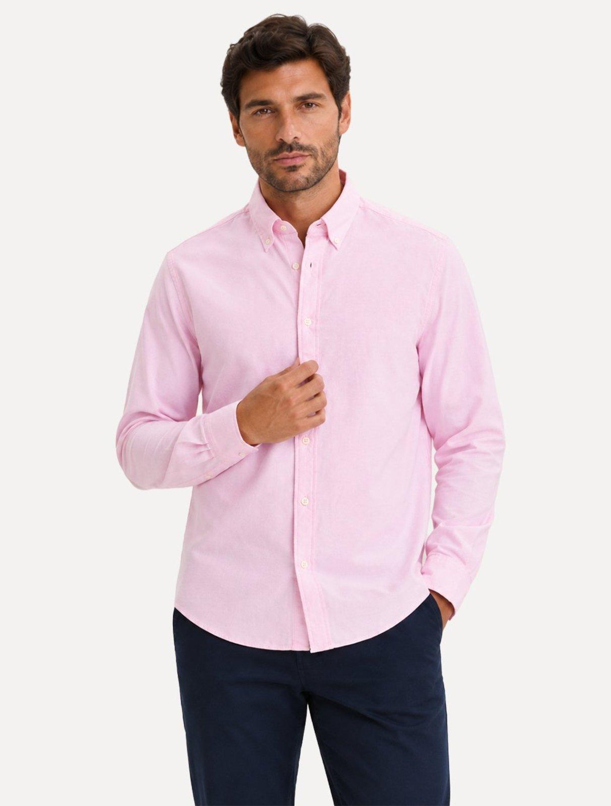 Camisa Tommy Hilfiger Masculina Regular Core Oxford Rosa
