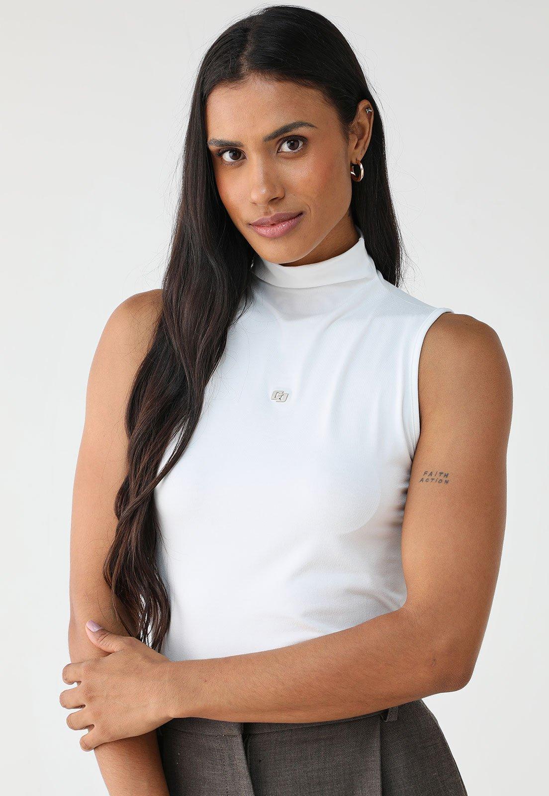 Blusa Colcci Ajustada Logo Branca