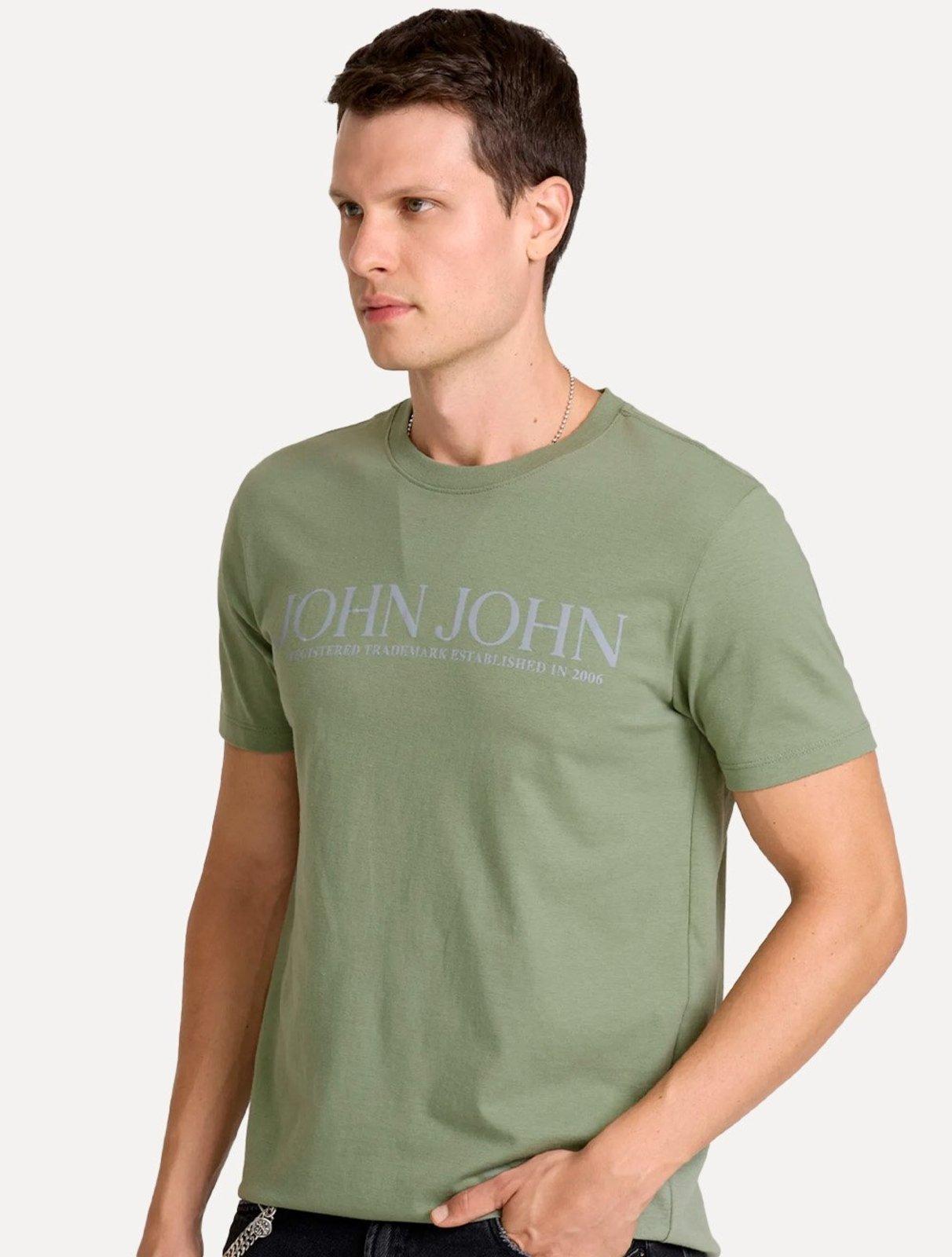 Camiseta John John Masculina Slim Fit Standard Verde Claro
