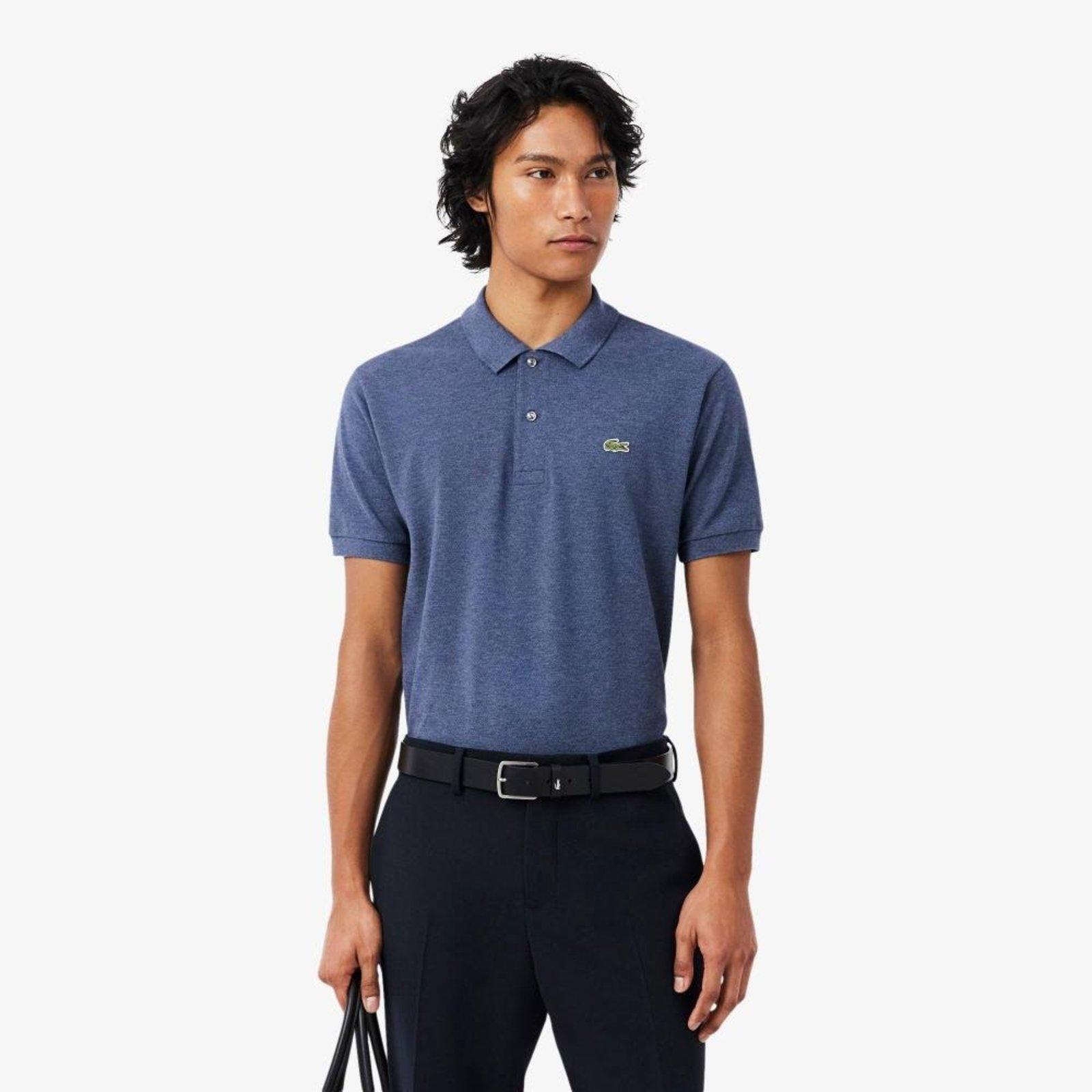 Polo Clássico Fit L.12.12 em Efeito Mescla Azul
