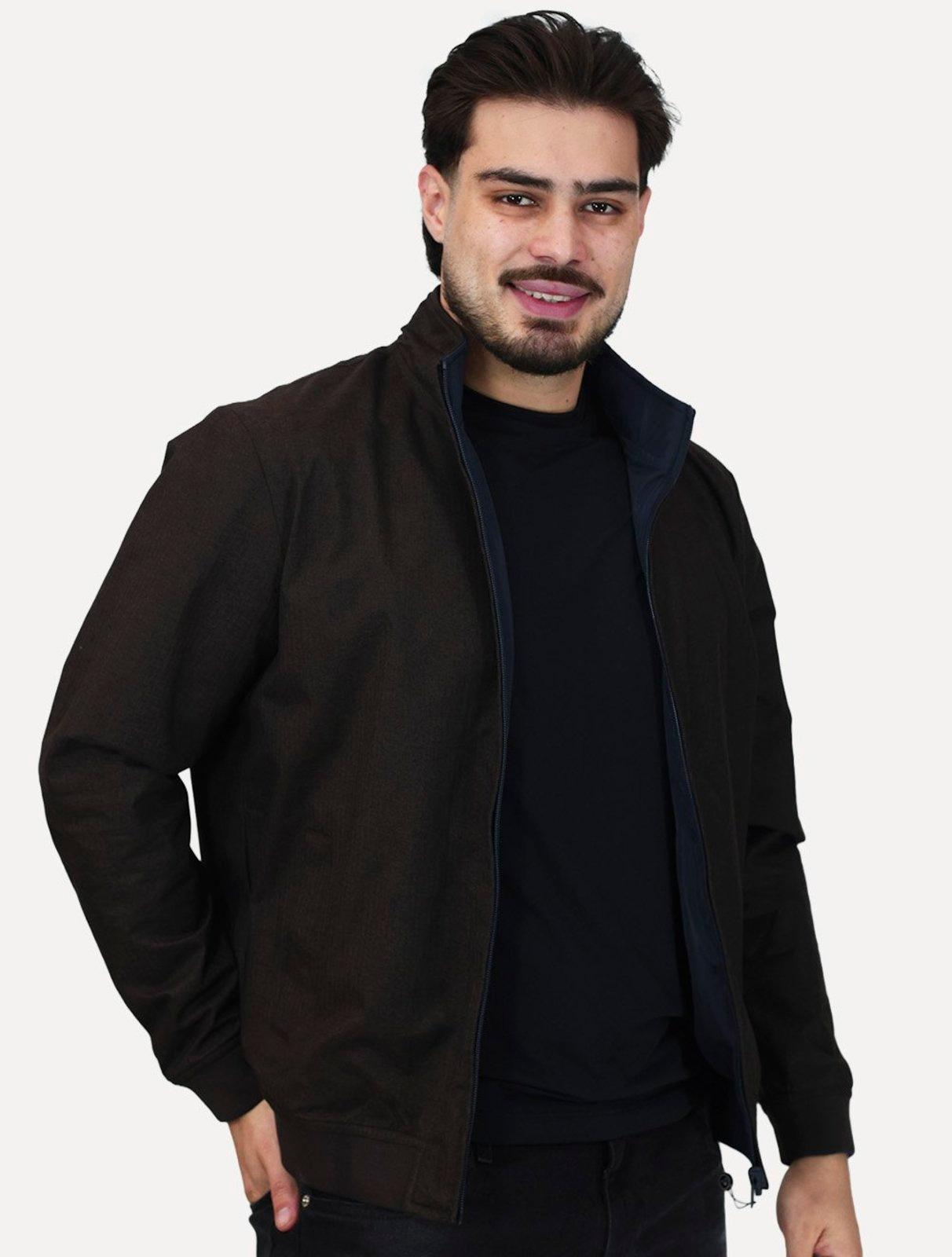 Jaqueta Aramis Masculina Bomber Dupla Marinho/Café