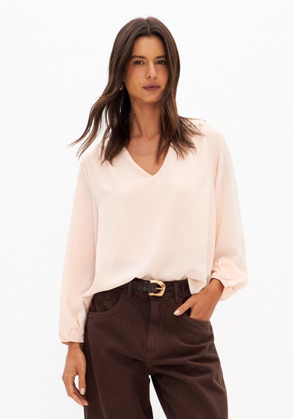 Blusa Decote V Manga Média Lança Perfume