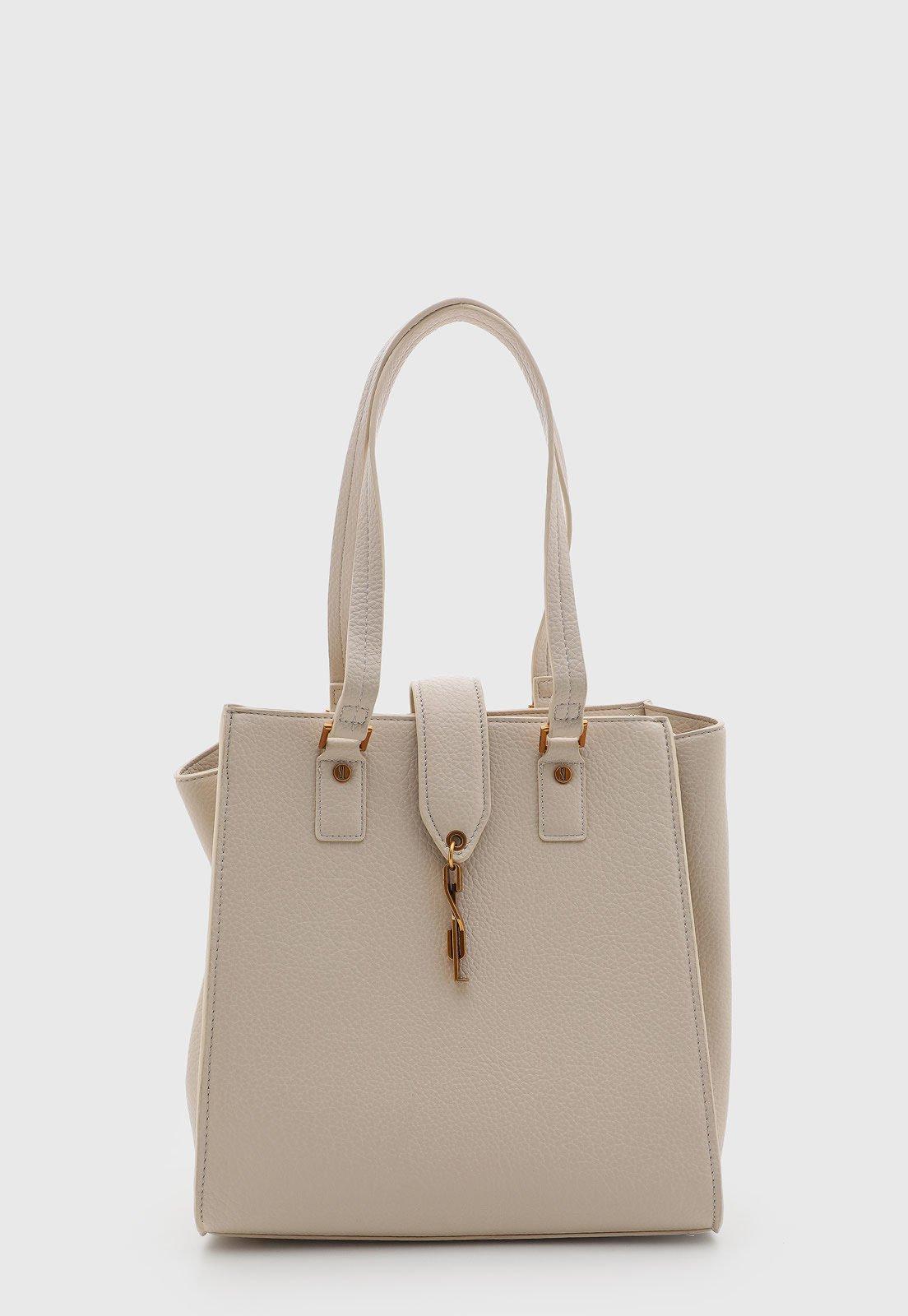 Bolsa Feminina Santa Lolla Grande Estruturada Bege