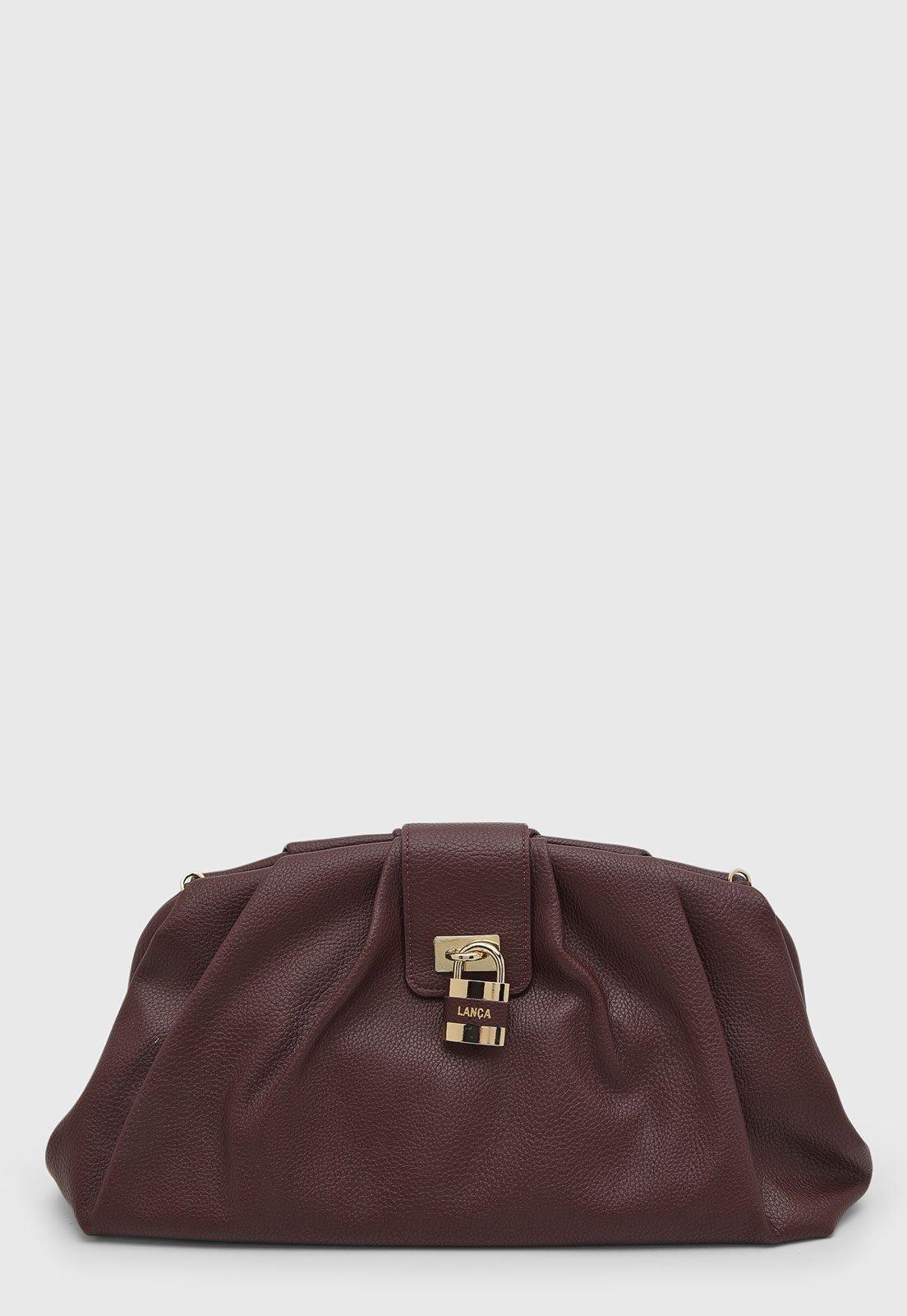 Bolsa Feminina Lança Perfume Estruturada Corrente Vinho