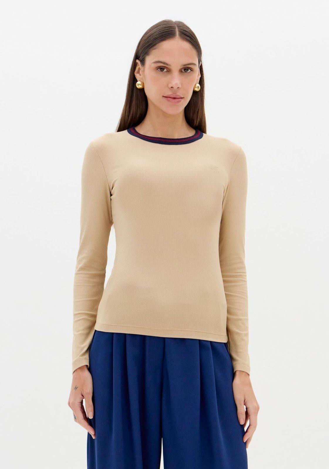 Blusa Canelada De Manga Longa Lança Perfume